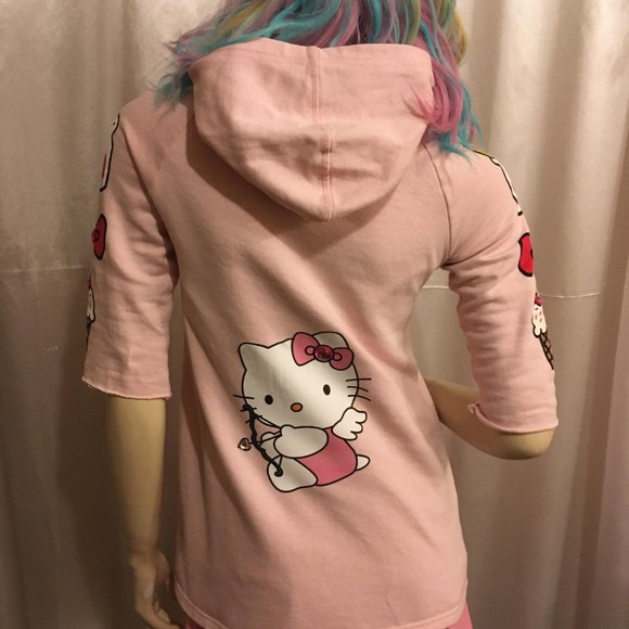 Adorbale cotton candy pink hello kitty hoodie and matching necklace! - Picture 8 of 12